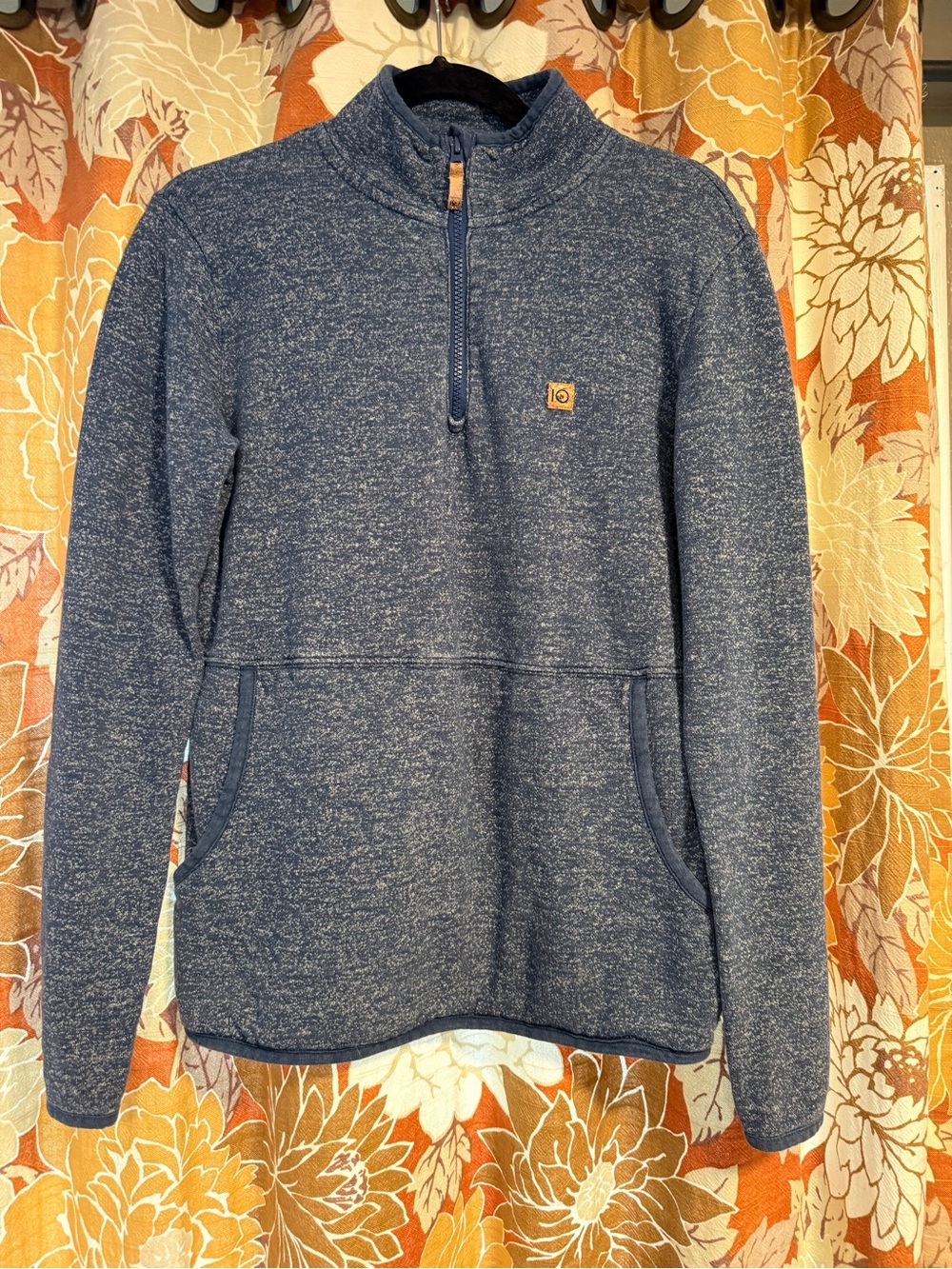 Tentree Women's Navy Heather Quarter-Zip Pullover Sweater